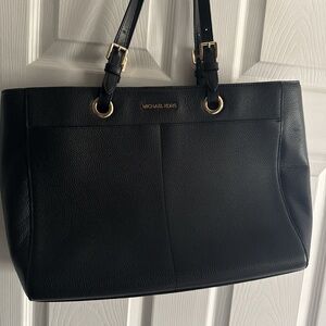Michael Kors Black Tote with Gold Accents